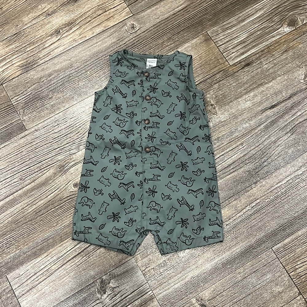 Carters green 9 month overalls
